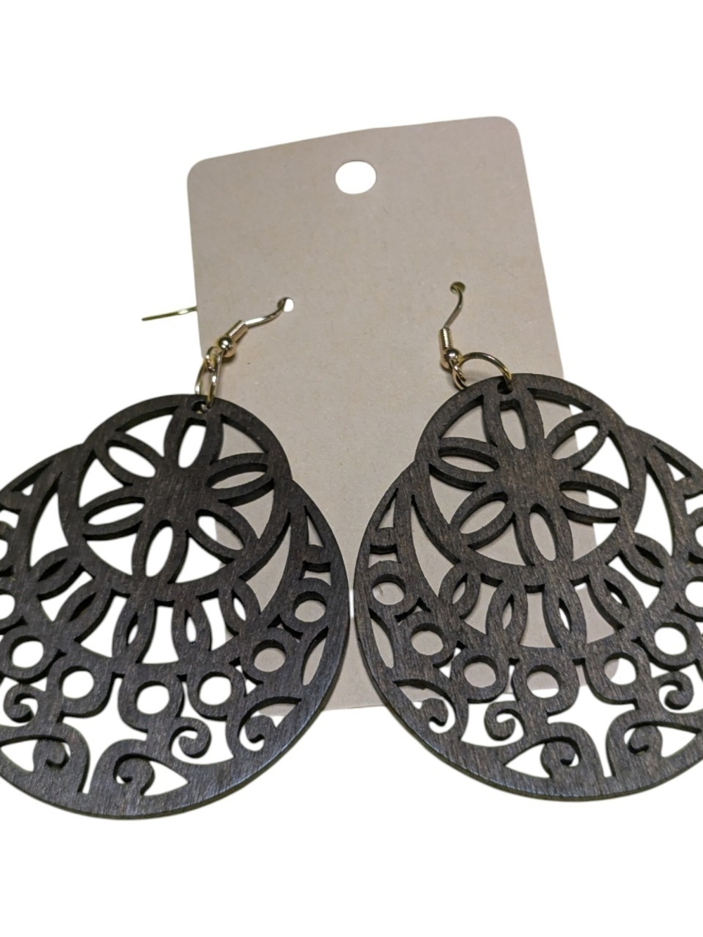 Fashion Earrings Dangle Wooden Jewelry Boho Brown Women's